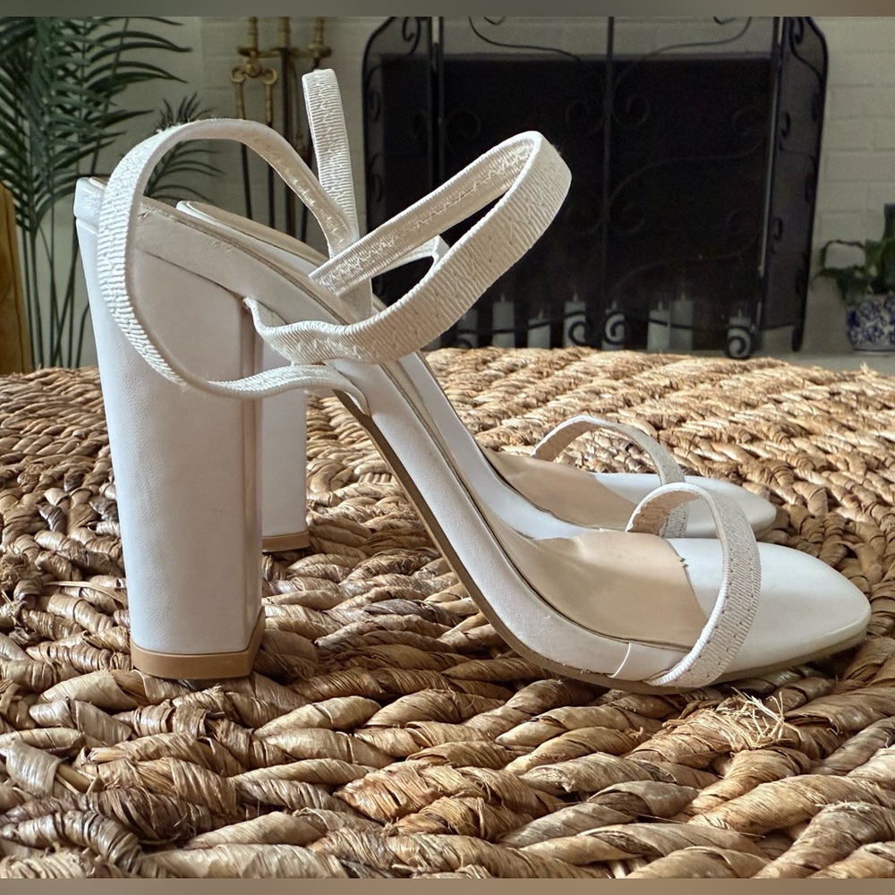 Elegant White Strappy Heels